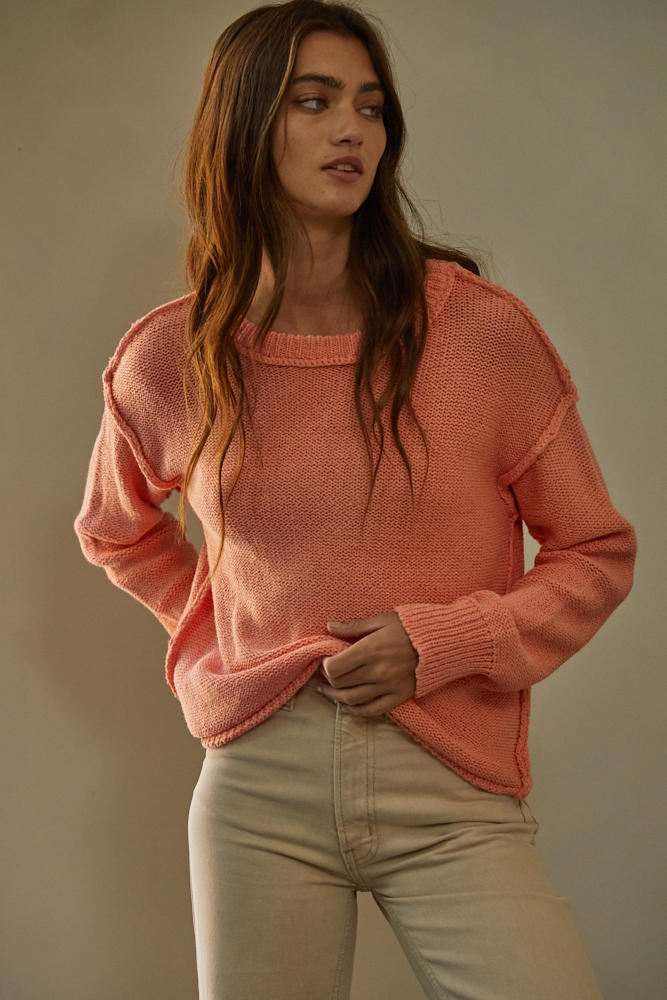 Maggie Knit Sweater - Coral